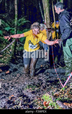 Castlewellan, Norther Ireland. 20151011 - Around 270 people took part in the Bog Run in aid of Cancer Fund for Children Stock Photo