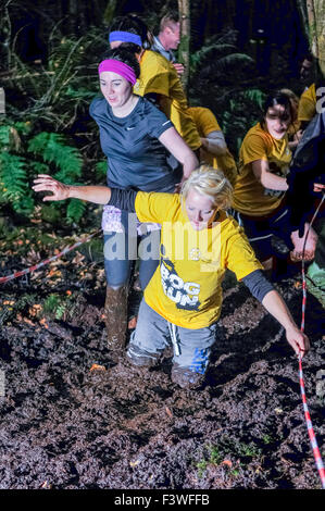 Castlewellan, Norther Ireland. 20151011 - Around 270 people took part in the Bog Run in aid of Cancer Fund for Children Stock Photo