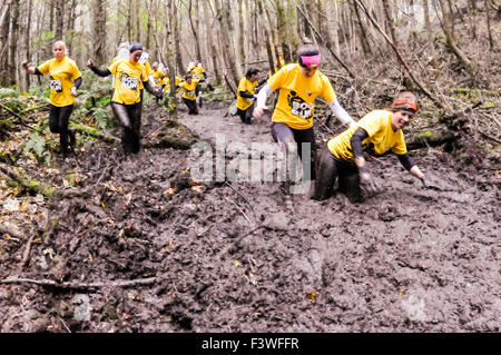 Castlewellan, Norther Ireland. 20151011 - Around 270 people took part in the Bog Run in aid of Cancer Fund for Children Stock Photo