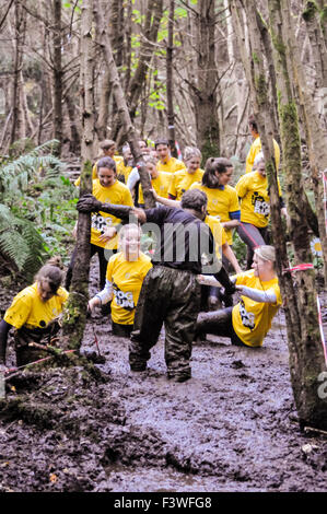 Castlewellan, Norther Ireland. 20151011 - Around 270 people took part in the Bog Run in aid of Cancer Fund for Children Stock Photo