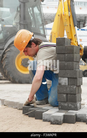 sidewalk pavement construction works Stock Photo