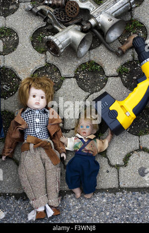 flea market dolls Stock Photo