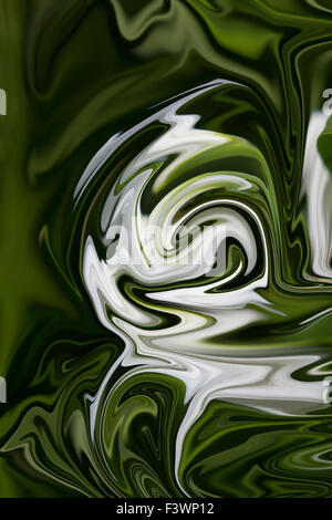 Green Swirling abstract based on a snowdrop image Stock Photo