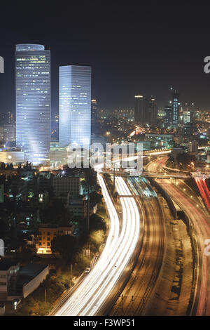 Tel Aviv city and river at the night Stock Photo - Alamy