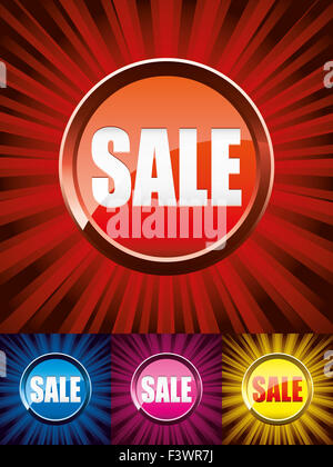 Colorful Sale buttons Stock Photo