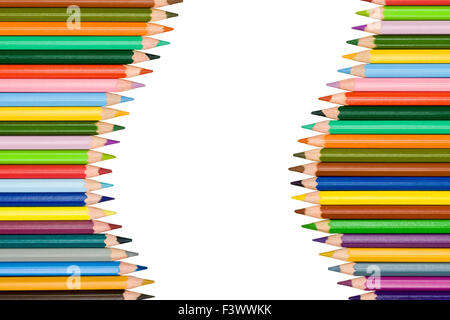 Top view of colored pencils Stock Photo