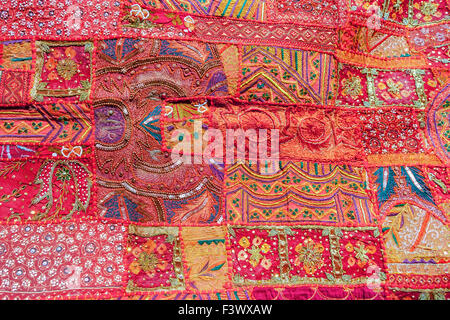 Indian patchwork carpet, Rajasthan, India, Asia Stock Photo