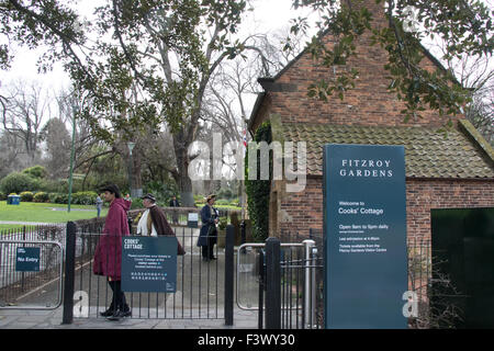 Cooks’ Cottage in Fitzroy Gardens, Melbourne. Stock Photo