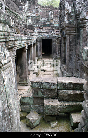 Inside Bayon temple Stock Photo