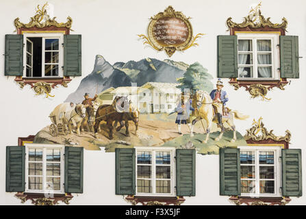 mural in the so called  lueftlmalerei  style Stock Photo