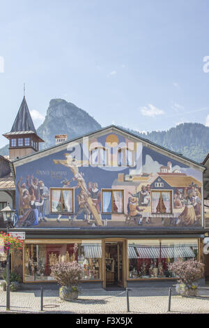 houses in the centre of oberammergau Stock Photo