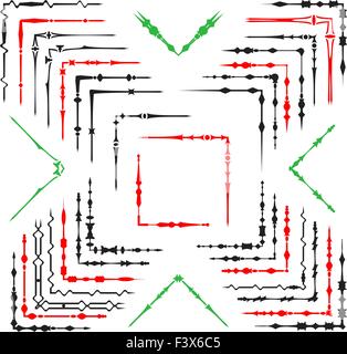 Corner Design Ornamental Set Vector Art Stock Vector