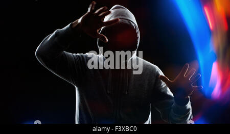 Black night and thief Stock Photo