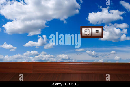 Energy outlet with blue sky background Stock Photo