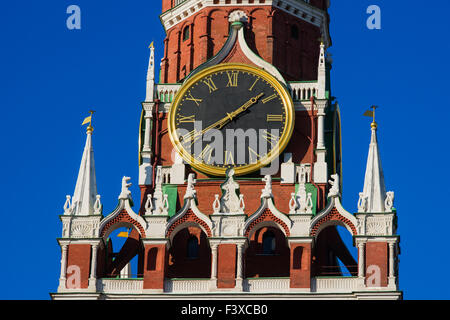 Chimes of Spasskaya tower of Moscow Kremlin Stock Photo