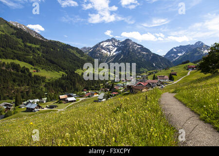 The little Walser valley in Austria Stock Photo