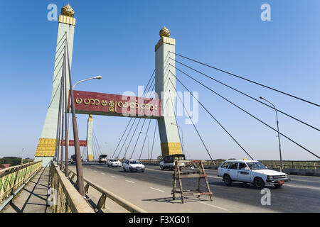 Maha Bandula Bridge, Yangon, Myanmar Stock Photo