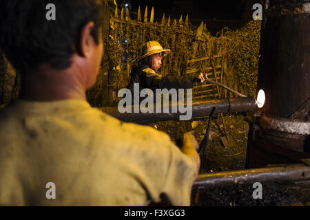 Metal Casting, Nyaung Shwe, Myanmar Stock Photo