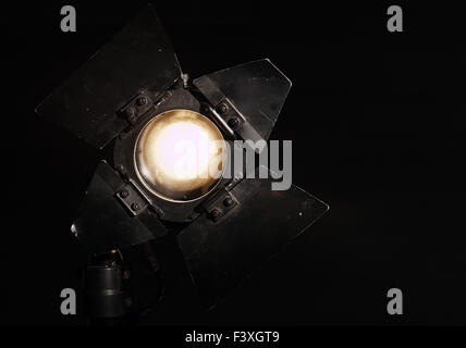 Studio floodlight on black background Stock Photo
