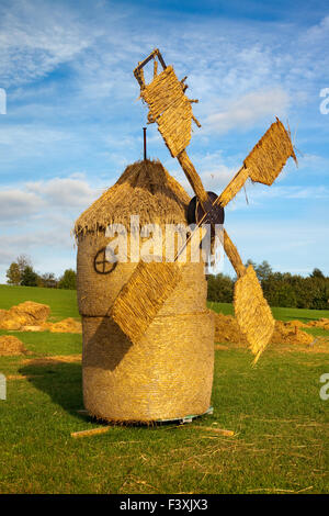 straw wind mill Stock Photo