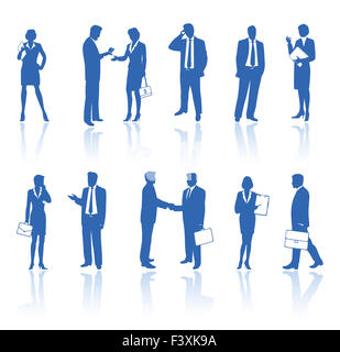 Business people silhouettes Stock Photo