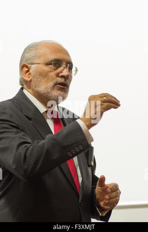 Carlos de Mesa Gisbert, ex-president of Bolivia at the Anglo-Bolivian society supporting Bolivia's Legal Bid for sea access. Stock Photo