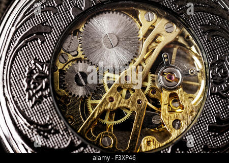 watch mechanism very close up Stock Photo