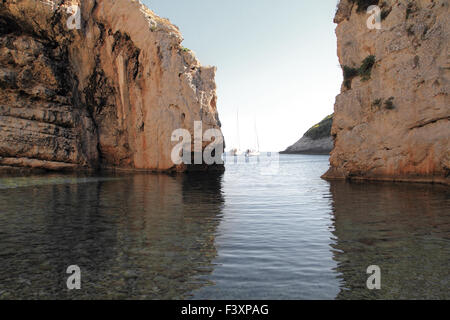 Stiniva bay in vis island (Croatia) Stock Photo