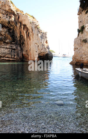 Stiniva bay in vis island (Croatia) Stock Photo