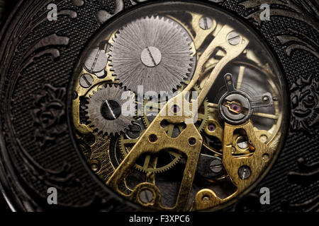 watch mechanism very close up Stock Photo