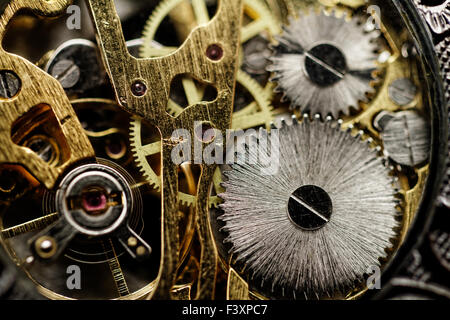 watch mechanism very close up Stock Photo