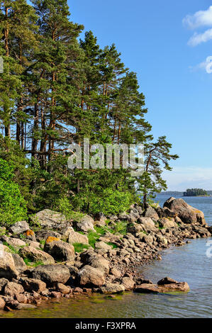 Stony islands in finland gulf Stock Photo