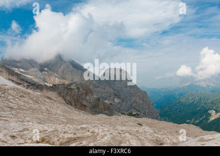 In front of the Marmolada glacier, Ghiacciaio della Marmolada, Marmolada, Dolomites, Trentino Province, Province of South Tyrol Stock Photo