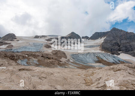 In front of the Marmolada glacier, Ghiacciaio della Marmolada, Marmolada, Dolomites, Trentino Province, Province of South Tyrol Stock Photo