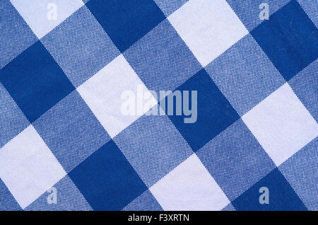 Blue Checked Fabric Stock Photo