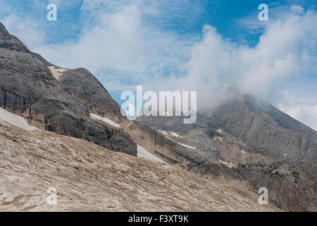 In front of the Marmolada glacier, Ghiacciaio della Marmolada, Marmolada, Dolomites, Trentino Province, Province of South Tyrol Stock Photo