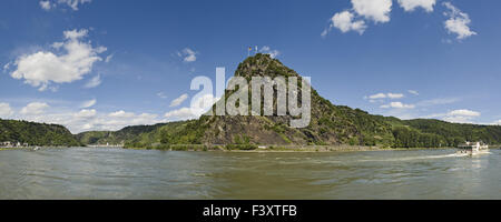 Lorelei Rock above the Rhine River, Germany Stock Photo