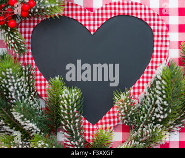 Christmas card blank in heart shape Stock Photo