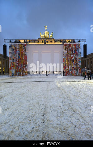 Cinema show at the Brandenburg Gate, Berlin Stock Photo