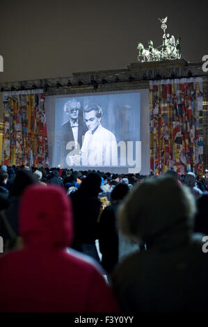 Cinema show at the Brandenburg Gate, Berlin Stock Photo