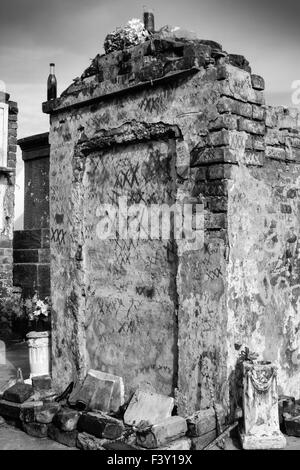 The Voodoo Priestess Marie Laveau's crypt in the St Louis Cemetery Number One in New Orleans, LA Stock Photo