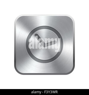 Time clock Internet button Icon Stock Photo - Alamy