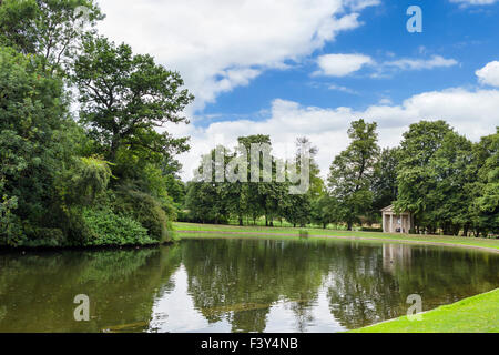 Memorial to Diana Princess of Wales and the island on which she is buried, Althorp, Northamptonshire, England, UK Stock Photo