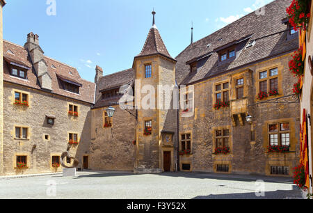 Neuchatel castle in Switzerland Stock Photo