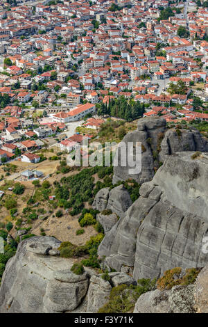 Aerial view of small town in Greece Stock Photo