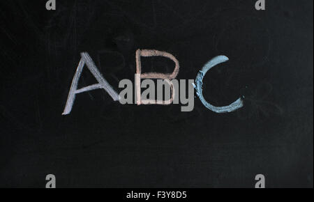 ABC colored chalk Stock Photo