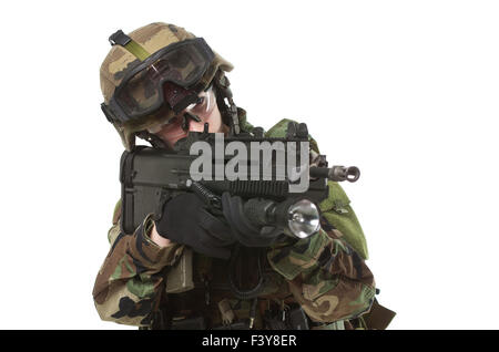 NATO soldier in full gear. Stock Photo