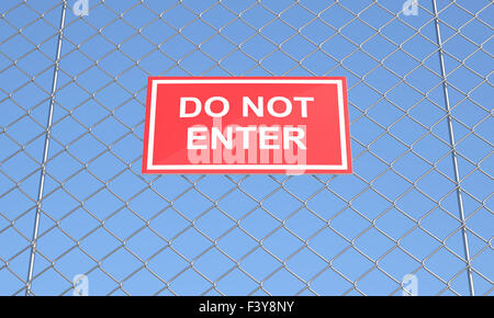 Do not Enter Sign on a Wire Mesh Stock Photo