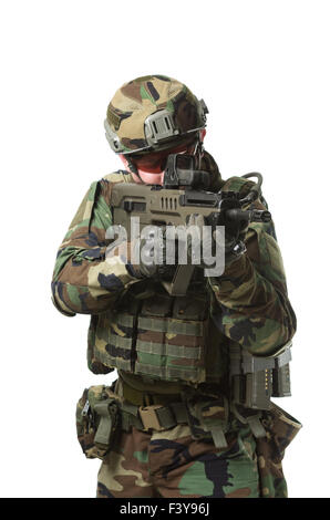 NATO soldier in full gear. Stock Photo