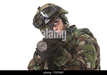 NATO soldier in full gear. Stock Photo